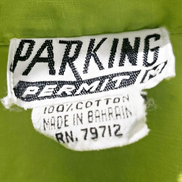 Parking Permit Green VTG BOHO 100% Cotton Fringe Studs Jacket Top Size M - Picture 2 of 8